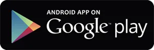 Logo of google play featuring the text "android app on google play" with a colorful play icon on a black background.